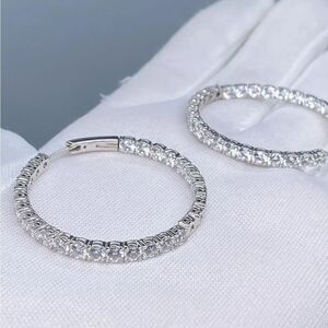 Large Hoop Crystal Embellished Earrings